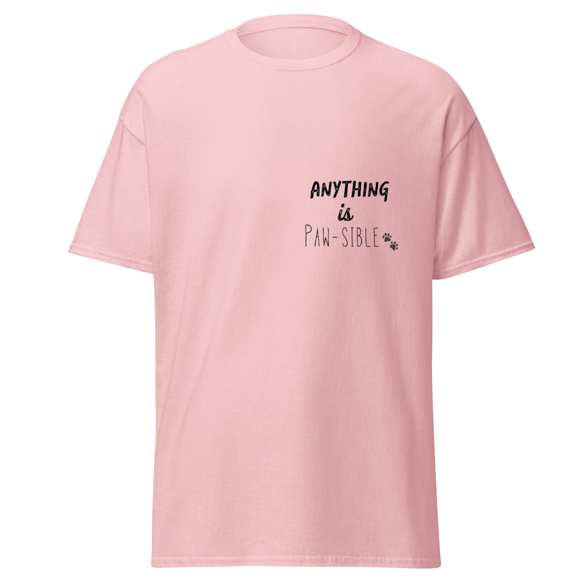 Anything is Paw-sible Unisex T-Shirt mit Hunde-Motiv