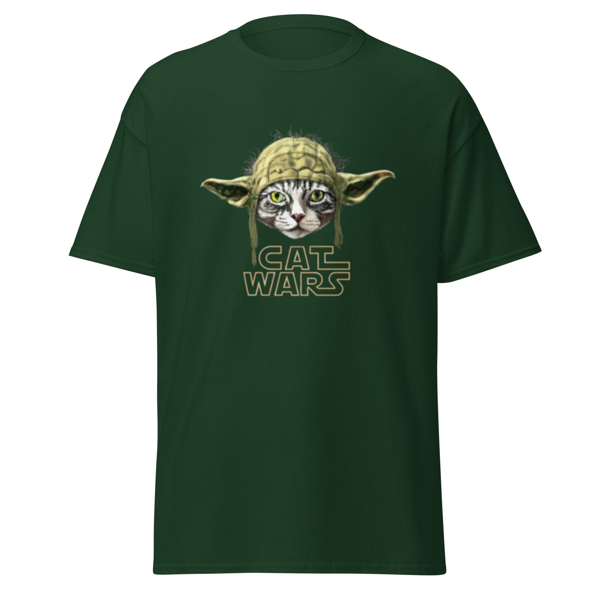 Unisex Baumwollshirt mit Cat Wars Design
