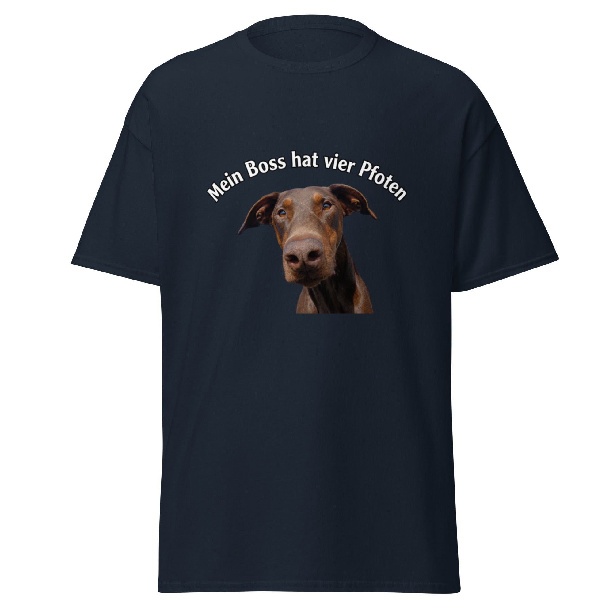 Baumwoll T-Shirt mit dem Aufdruck „Mein Boss hat vier Pfoten“