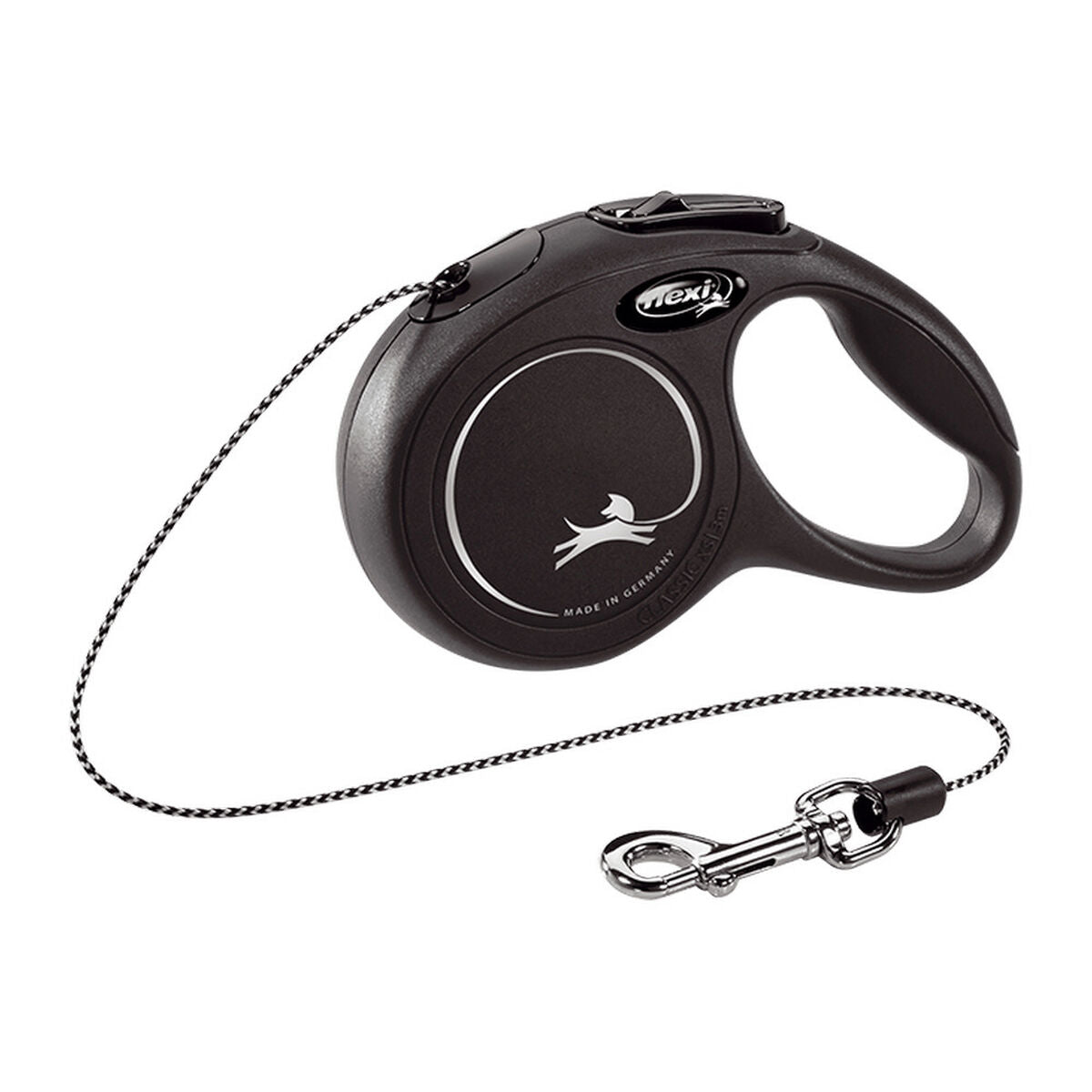 Flexi New Classic XS automatische Katzenleine in Schwarz