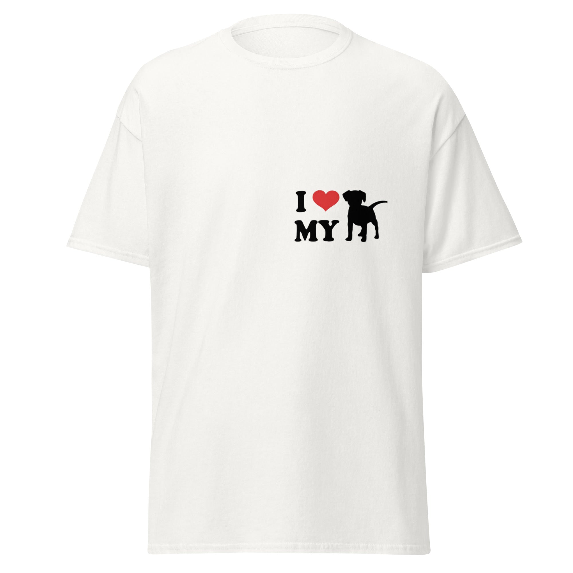 I Love My Dog Unisex T-Shirt mit Hunde-Motiv